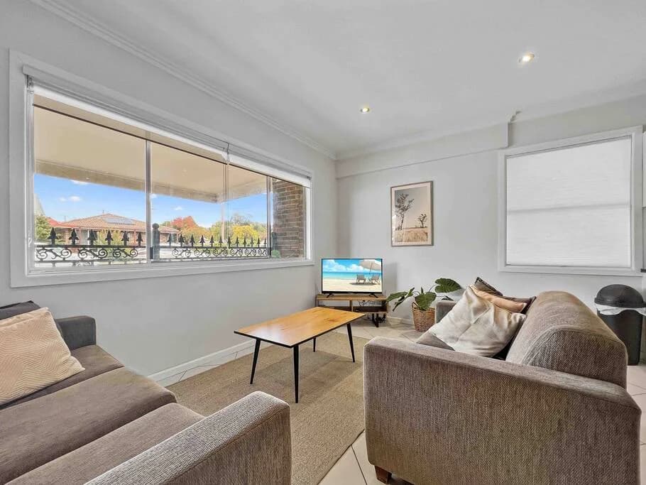Bright living room with large picture window