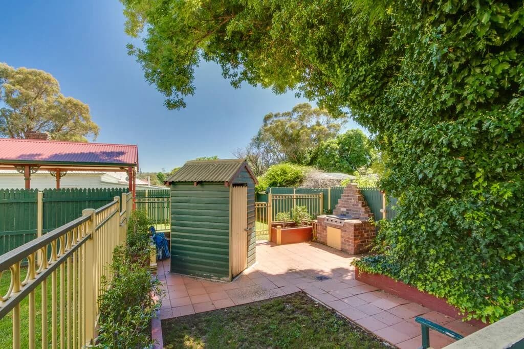 Private fenced rear yard at Brightside Apartment 3